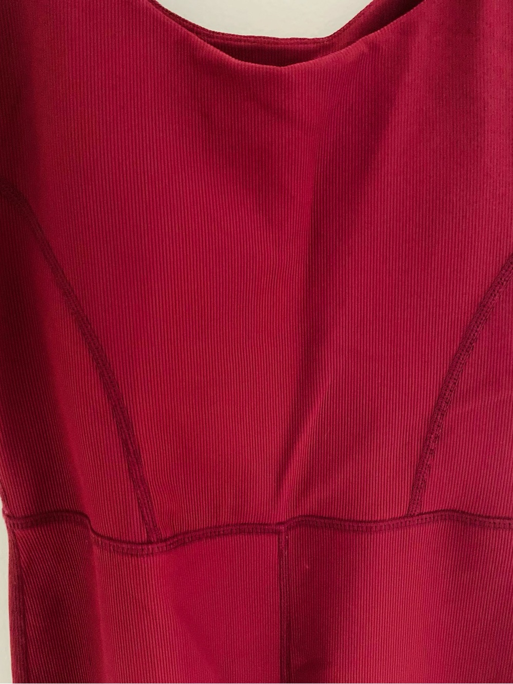 Wilo Women's Ribbed Red Workout Jumpsuit
